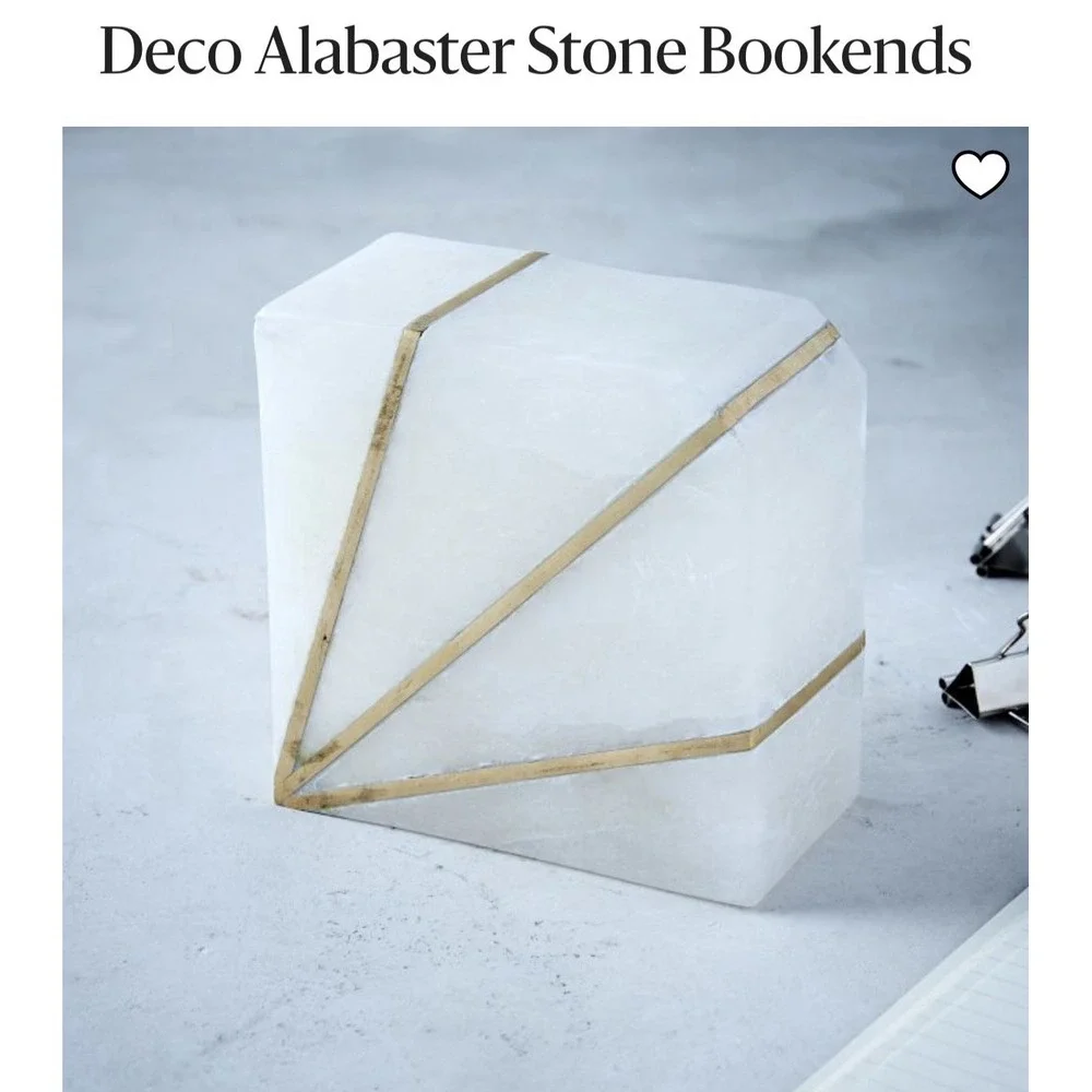 West Elm Alabaster Book Ends Gold
